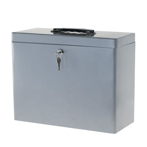 metal lockable storage box|stalwart metal storage lock box.